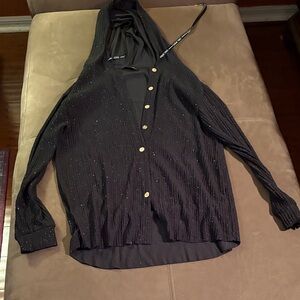 Black glitter pantsuit